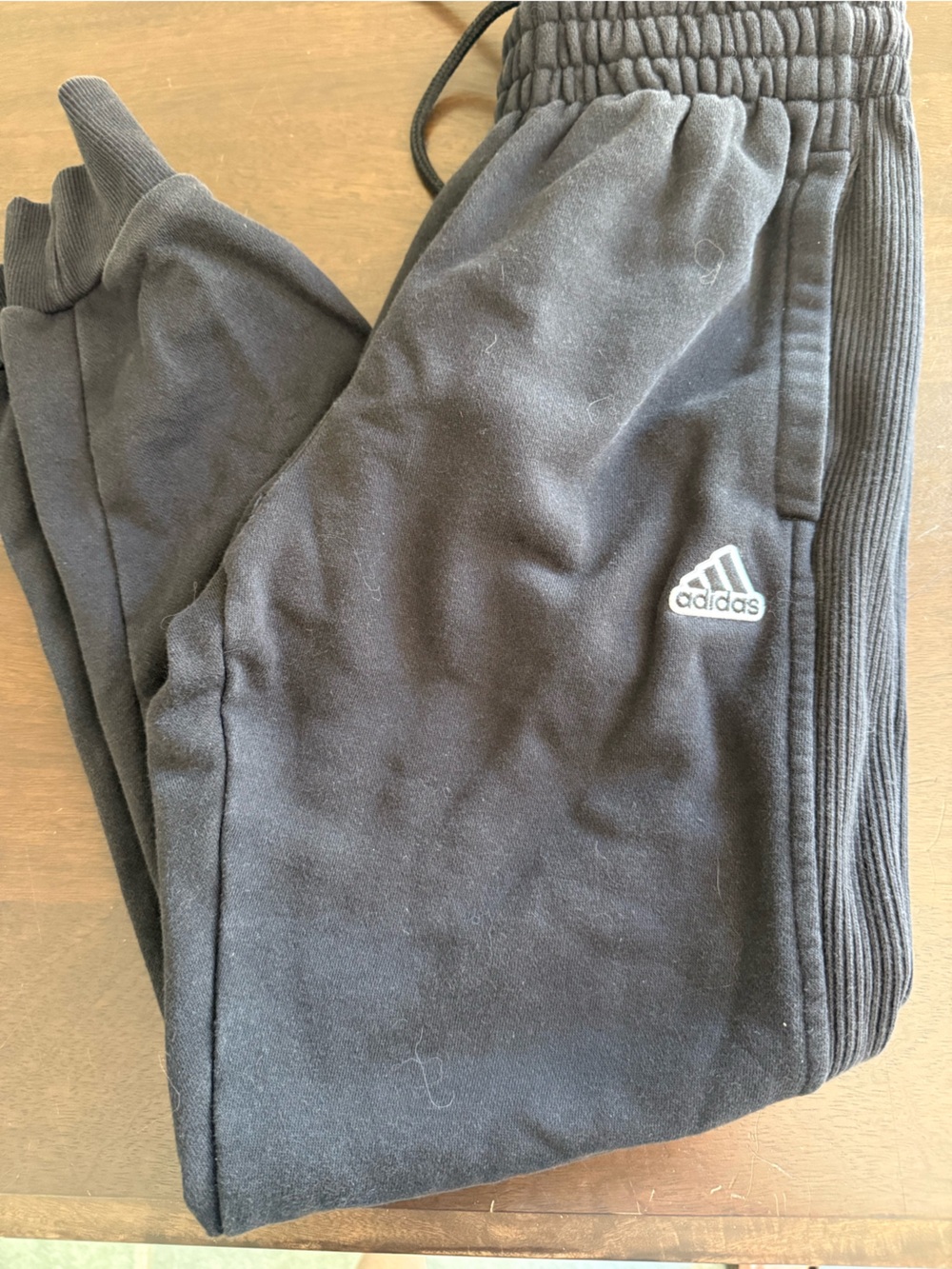 adidas Black Drawstring Sweatpants with Trefoil Tag. Size Small. Like new!